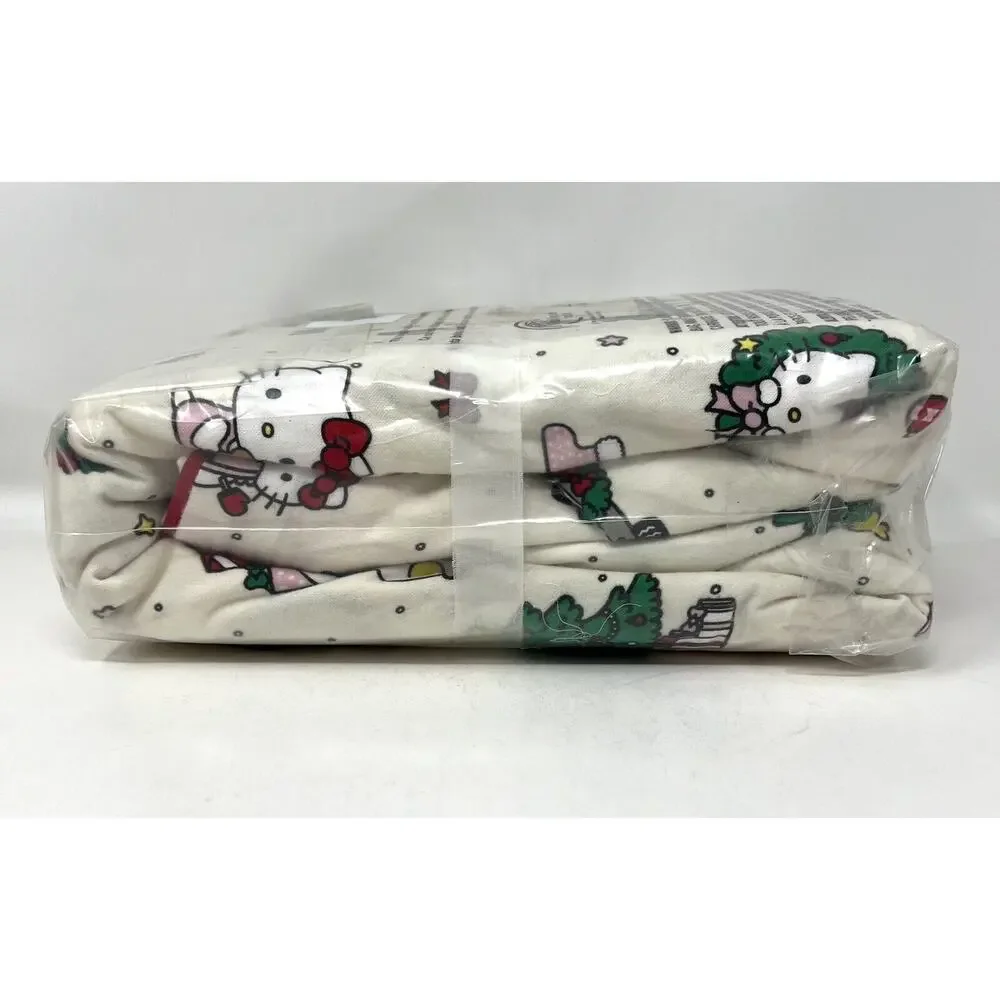 Pottery Barn Teen Hello Kitty Flannel Full Queen Duvet Cover Christmas RED BOWS